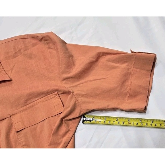 New York & Company (NY&C) Womens Size L Button Top Blouse Short Sleeve in Orange - Picture 12 of 12